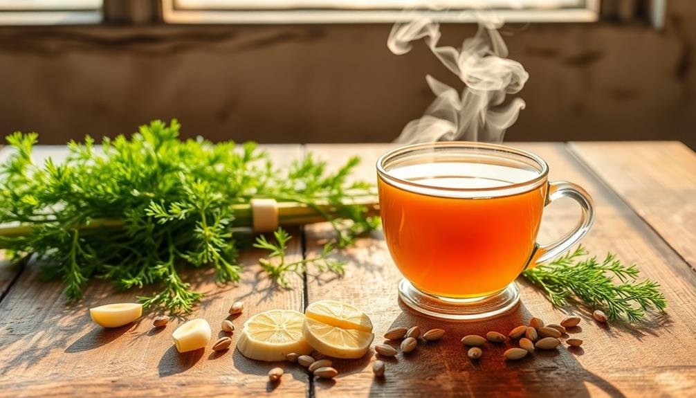 brewing aromatic fennel infusion