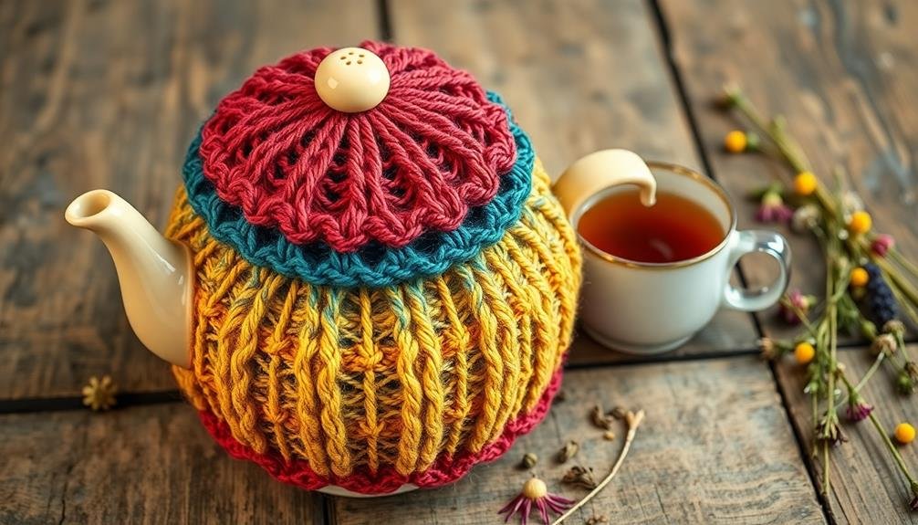 handcrafted knit tea cozy