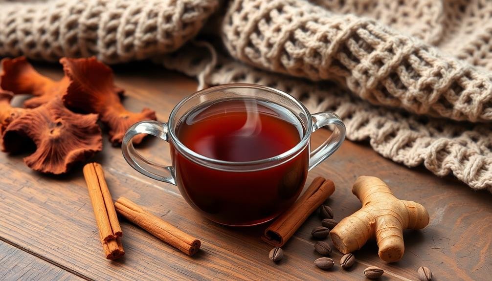 mushroom infused spiced beverage