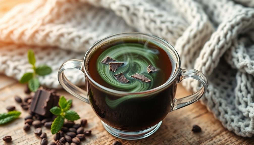 refreshing mint chocolate beverage