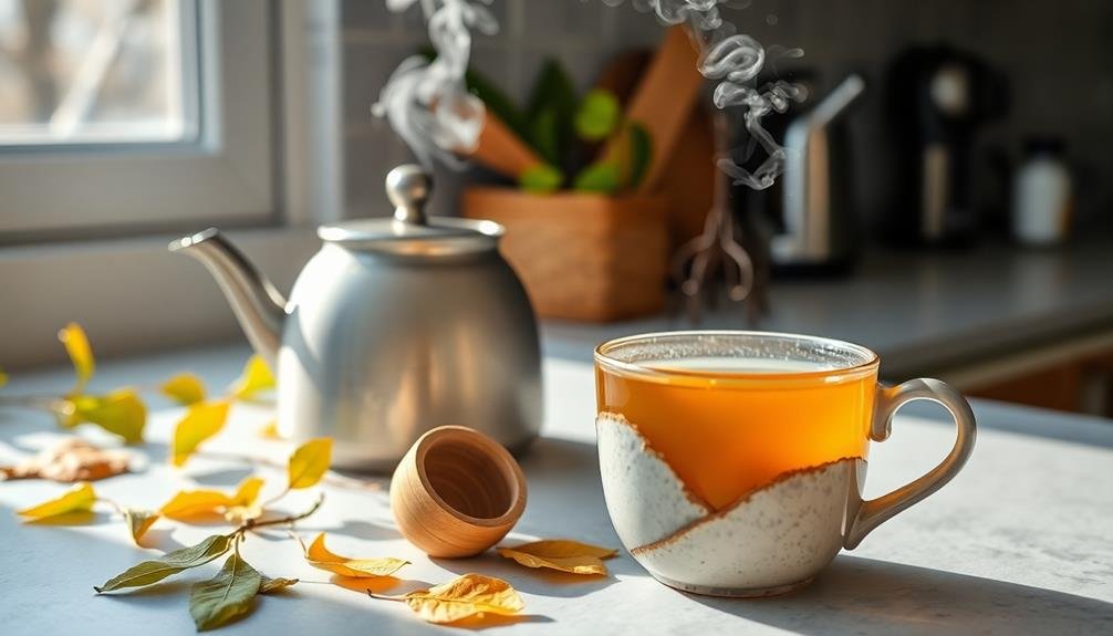 birch leaf tea brewing