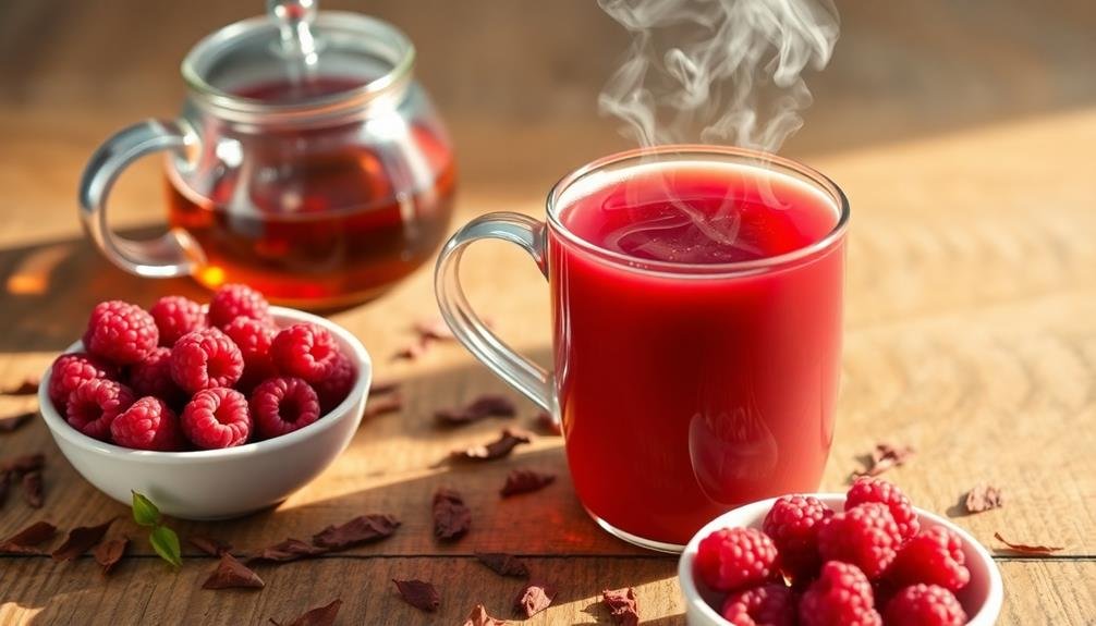 brewing raspberry leaf tea