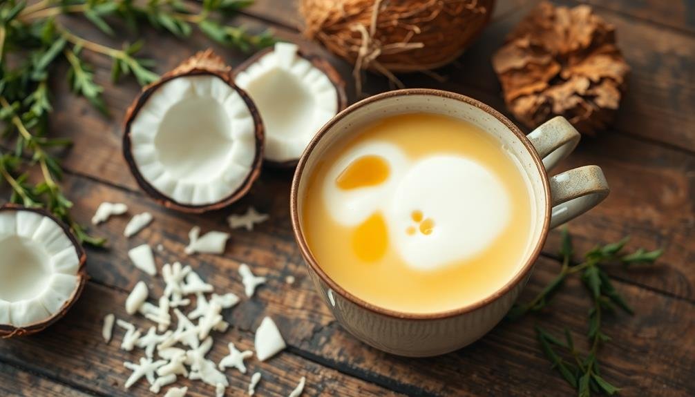 coconut flakes with milk