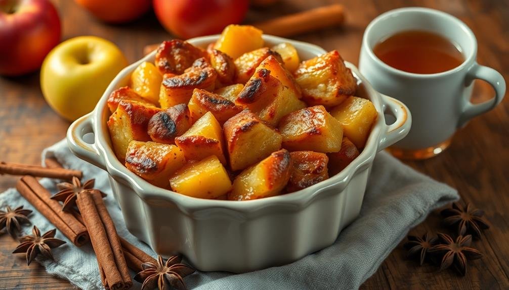 cozy spiced apple pudding