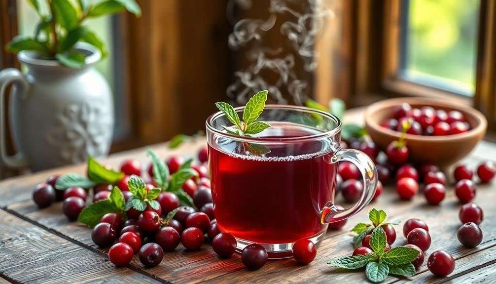 cranberry infused herbal tea
