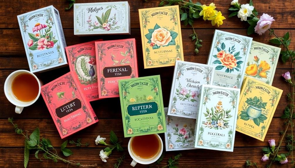 creative botanical tea labels