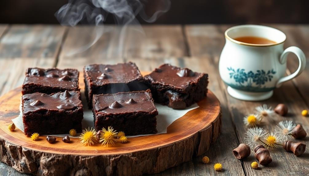 dandelion root tea brownies