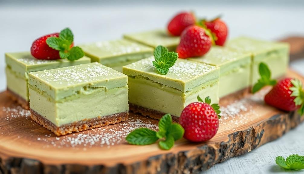 decadent matcha cheesecake bars