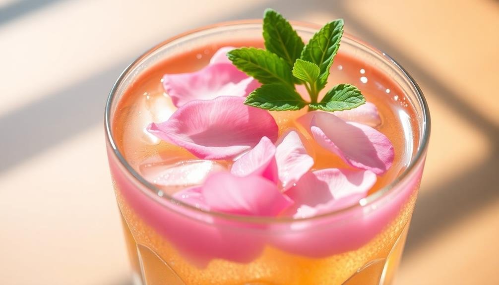 delicate blooming rose petals