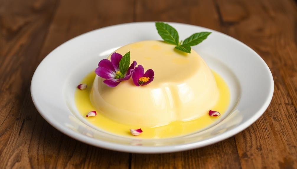 delicate floral panna cotta