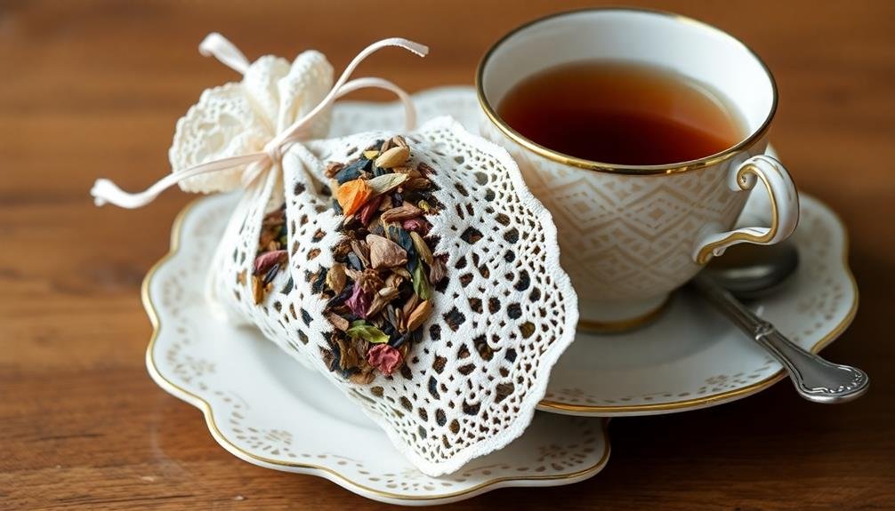 delicate lace tea pouches