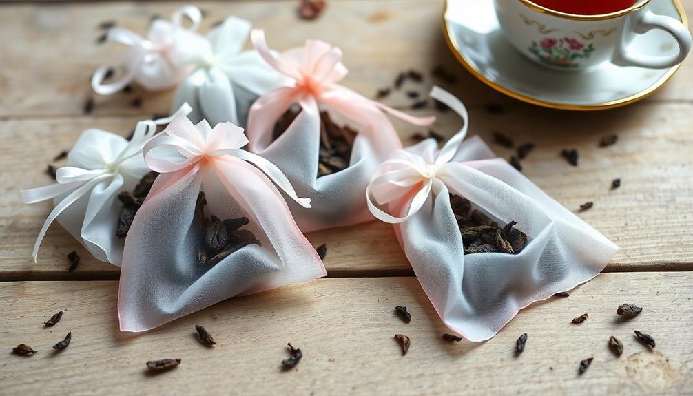 delicate silk tea sachets