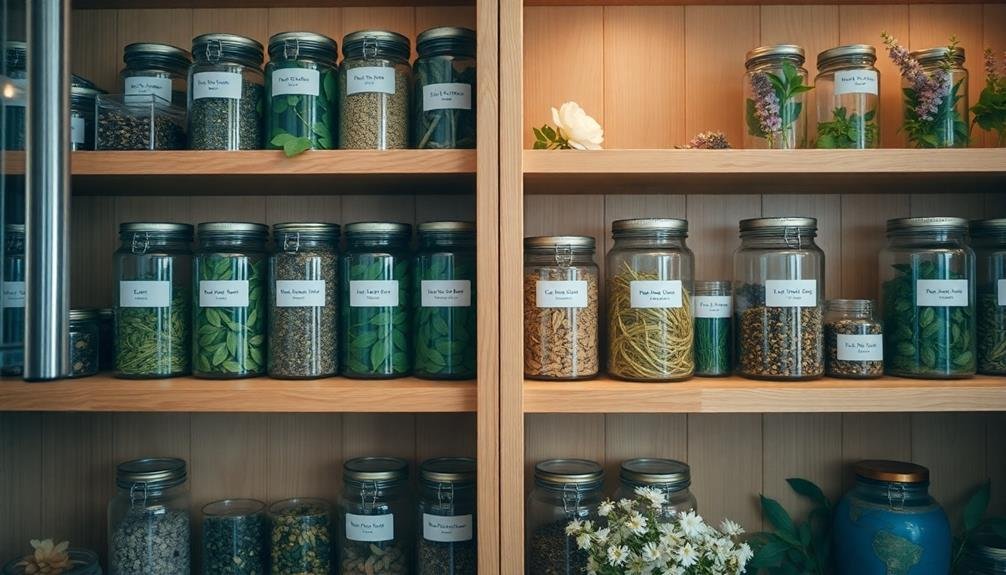 efficiently organize dried herbs