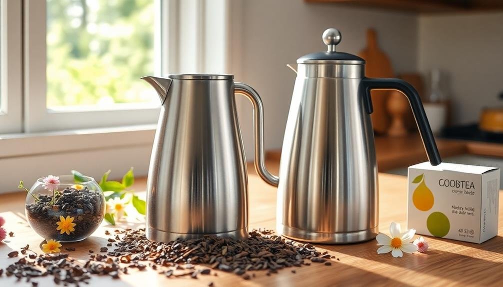 elegant stainless steel kettle