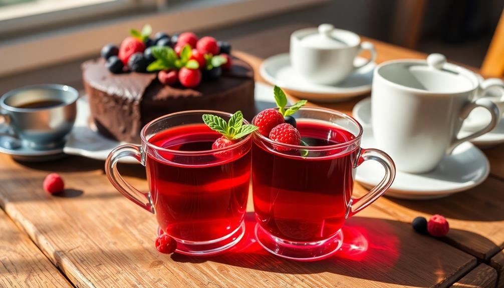 floral beverage decadent dessert