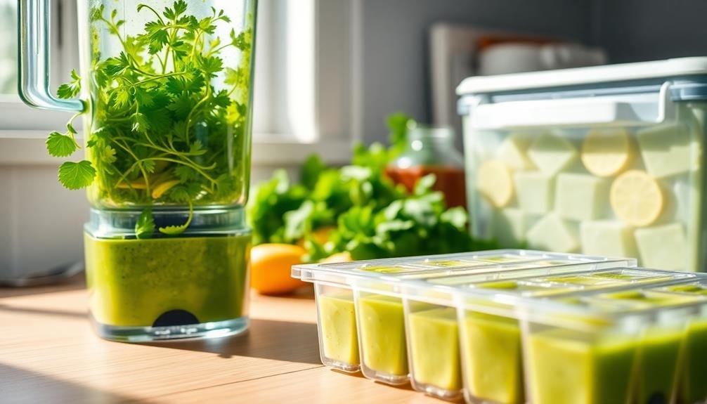freezing herb puree technique