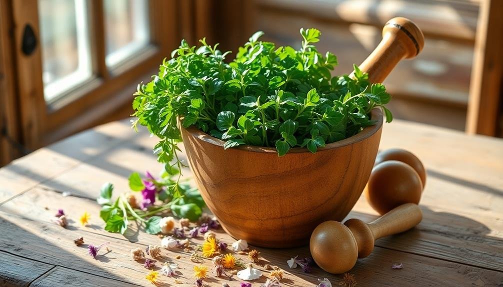 grind herbs for tea