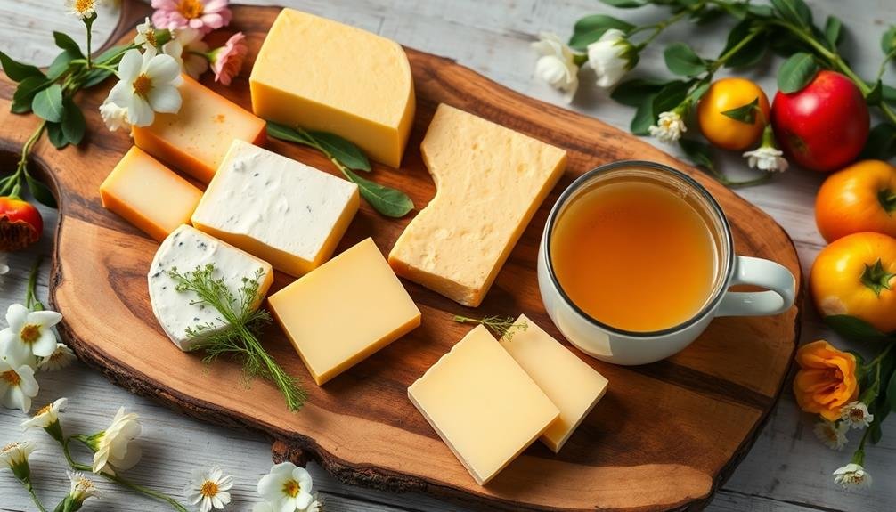 herbal tea and cheese