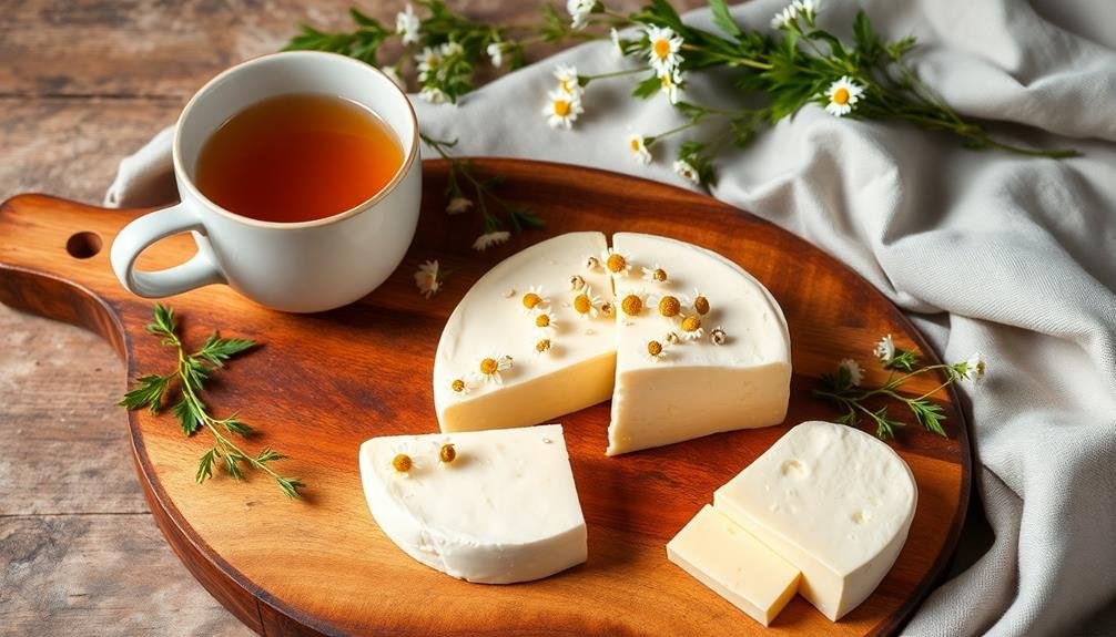 herbal tea and cheese