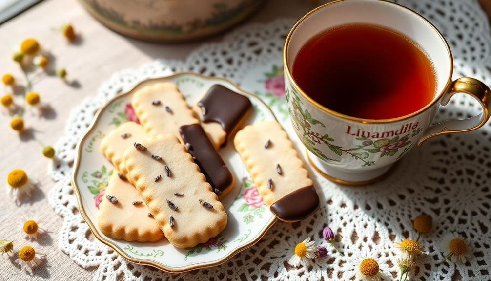 lavender infused chocolate shortbread