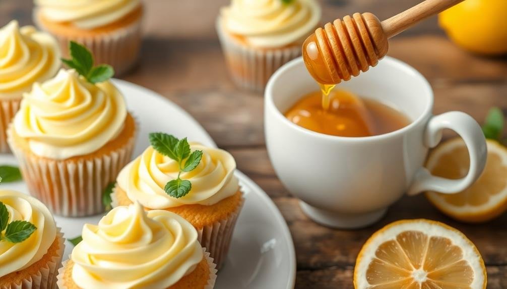 lemon balm honey cupcakes