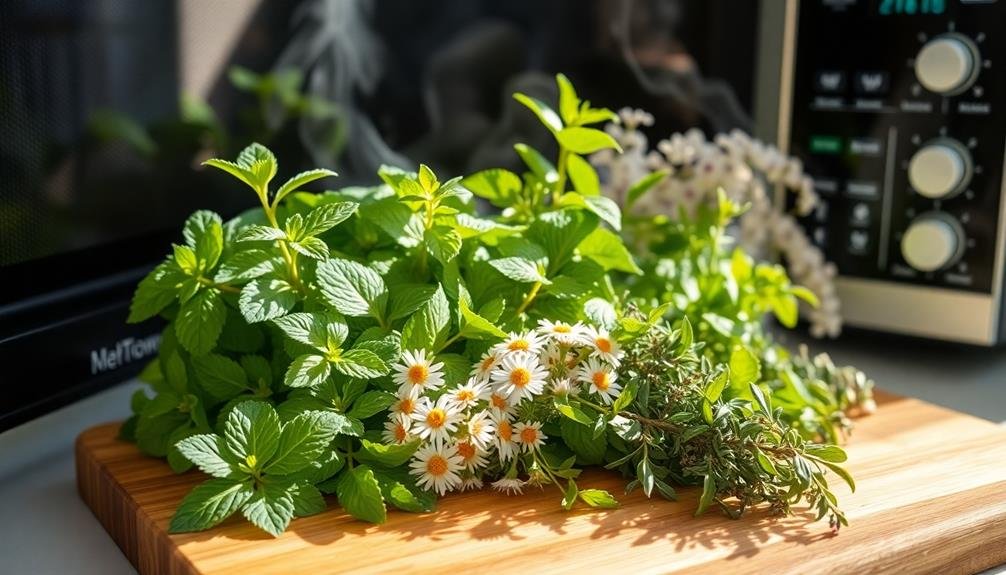 microwave drying method herbs