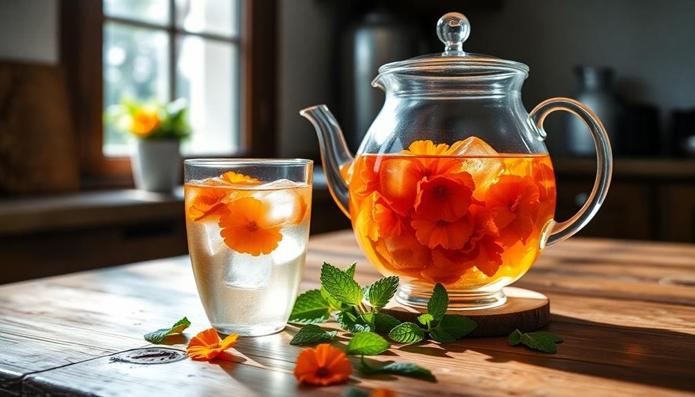 perfect iced calendula tea
