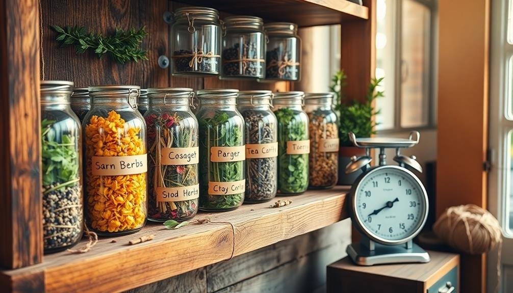 proper dried herb storage