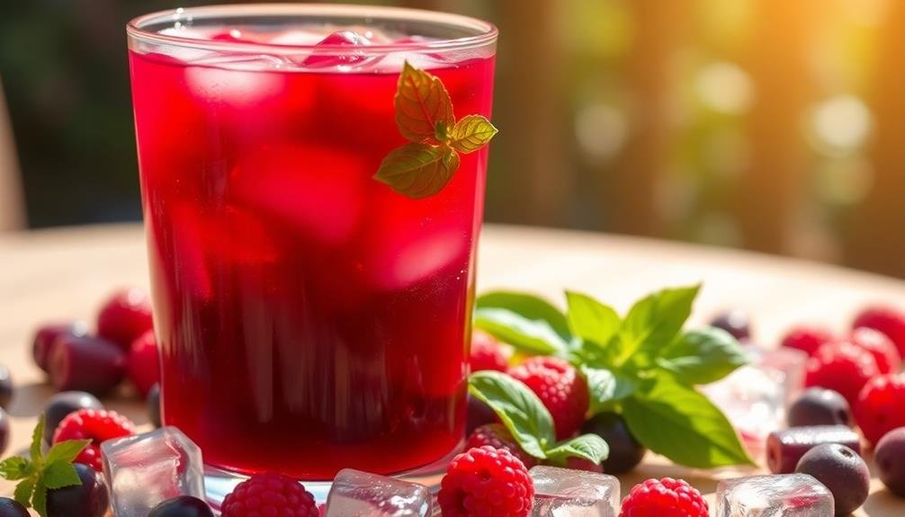 refreshing berry basil drink