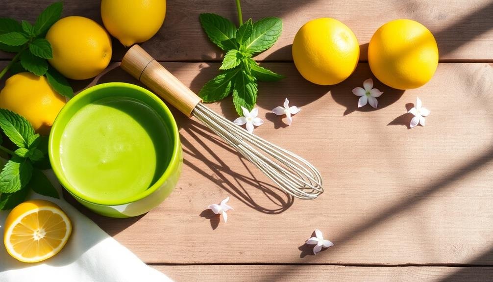 refreshing matcha lemon drink