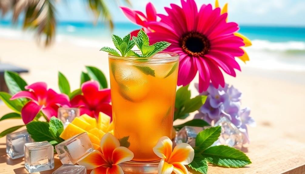refreshing minty tropical beverage