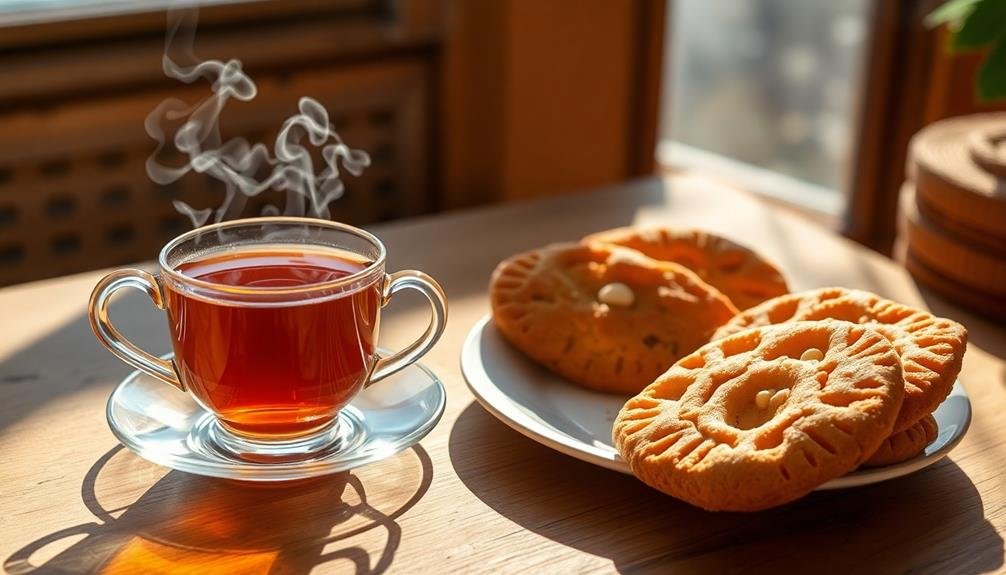 rooibos tea with biscotti