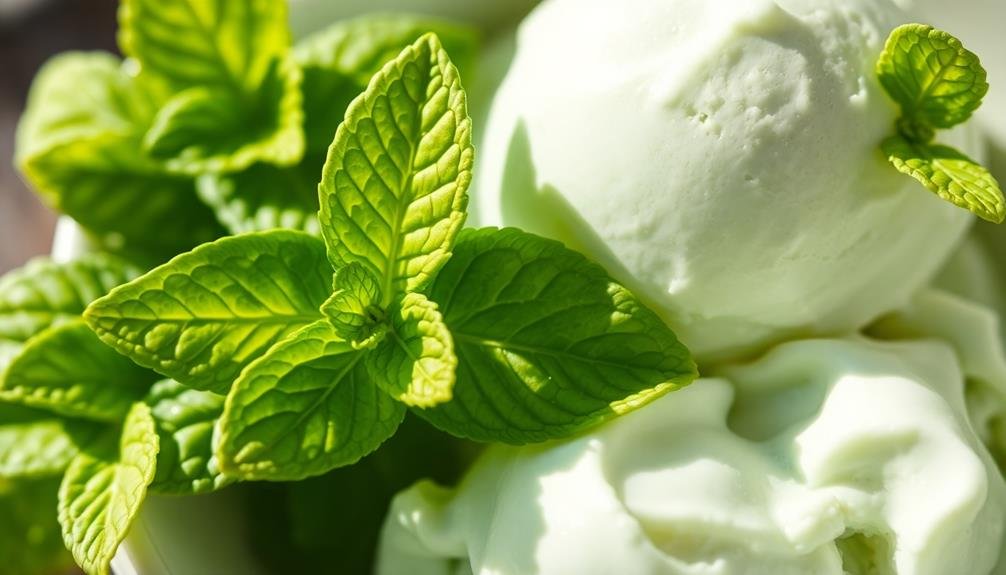 select fresh spearmint leaves
