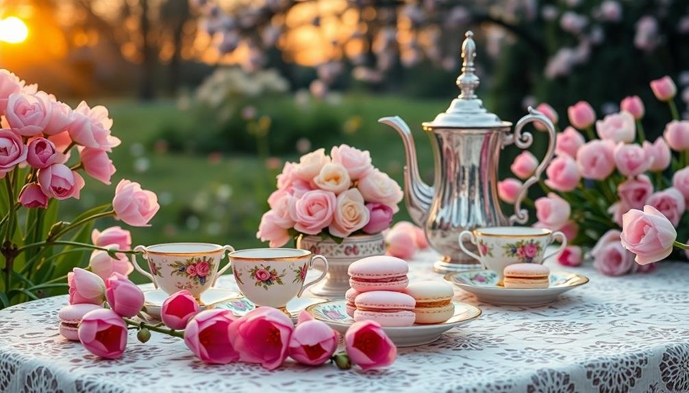 springtime floral tea gathering