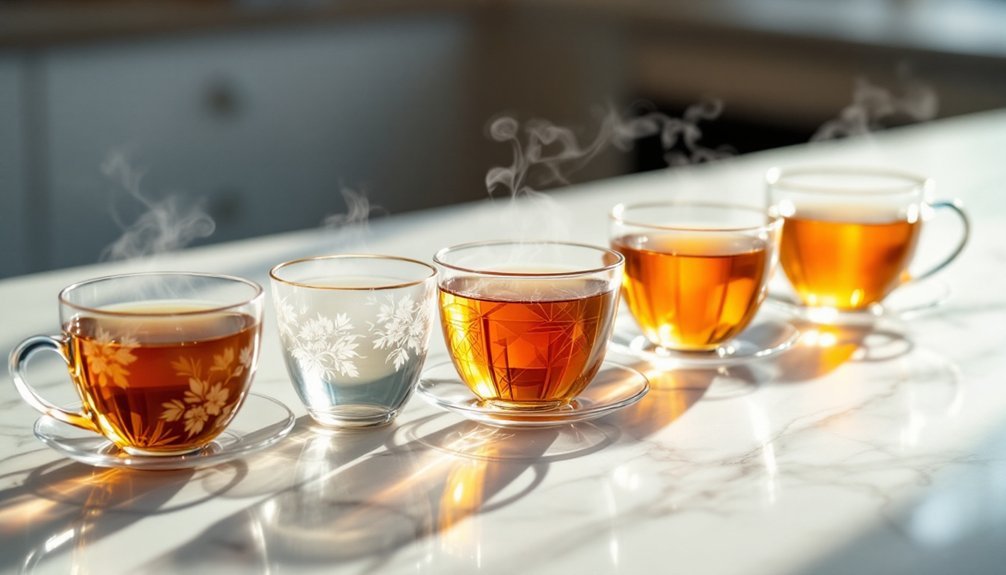elegant durable glass tea cups