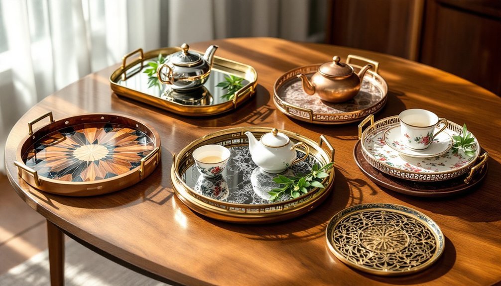 elegant tea serving trays